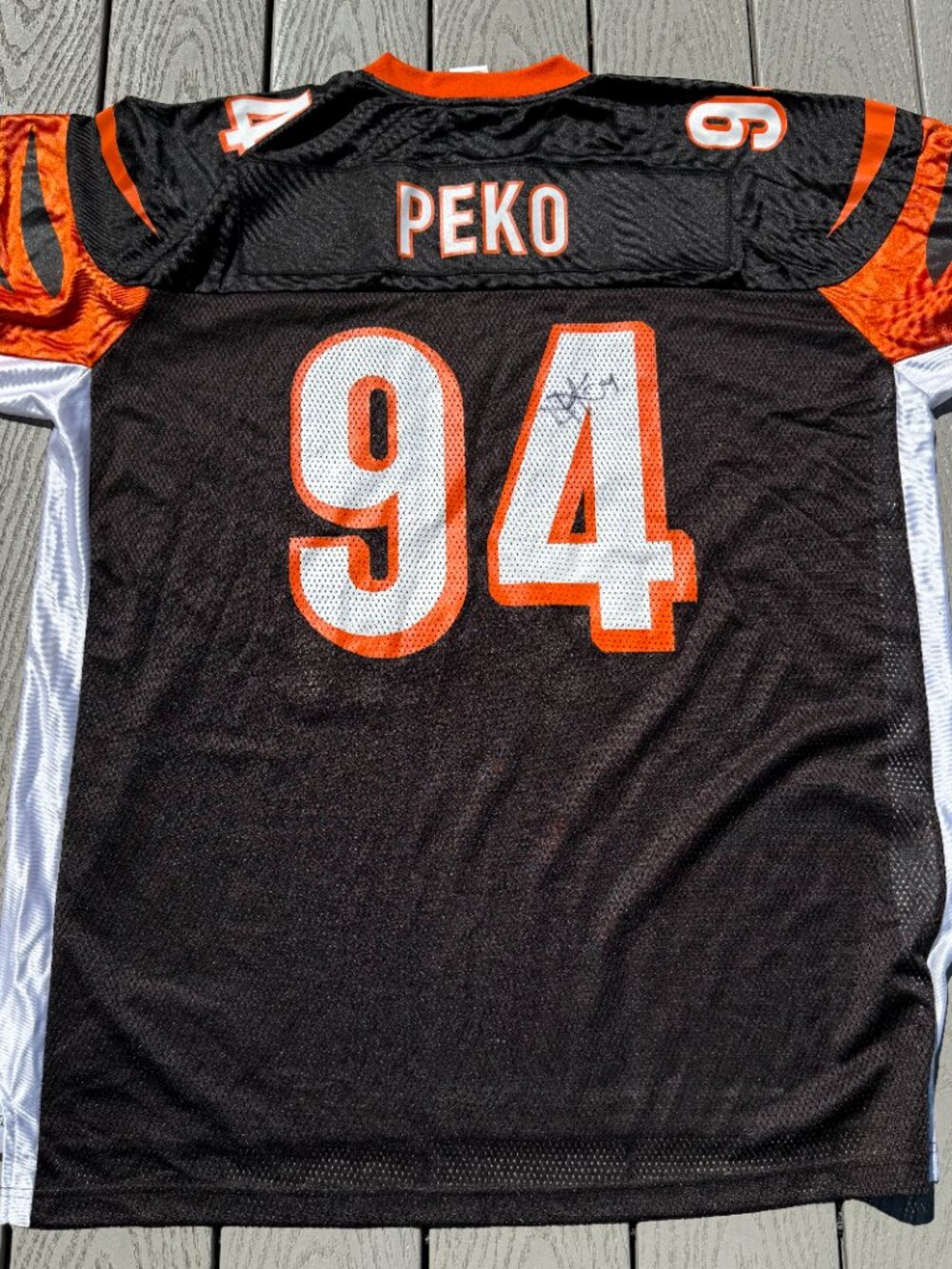 Vintage Cincinnati Bengals Domata Peko #94 Jersey Size XXLarge Reebok Signed